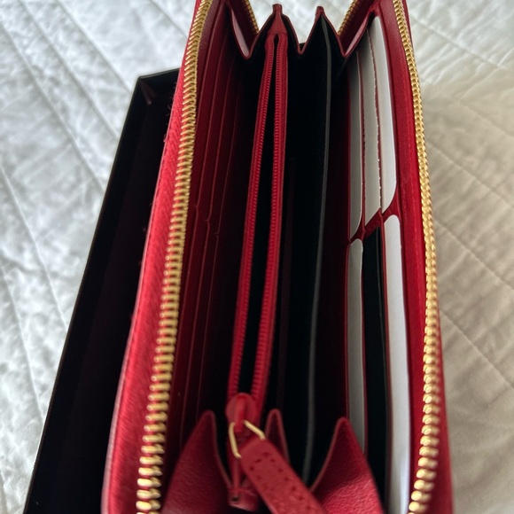 Saint Laurent zippy wallet- Rouge - Picture 3 of 8